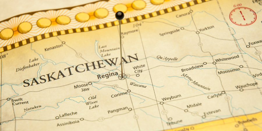 map of saskatchewan, one of the best provinces for pnp immigration to canada