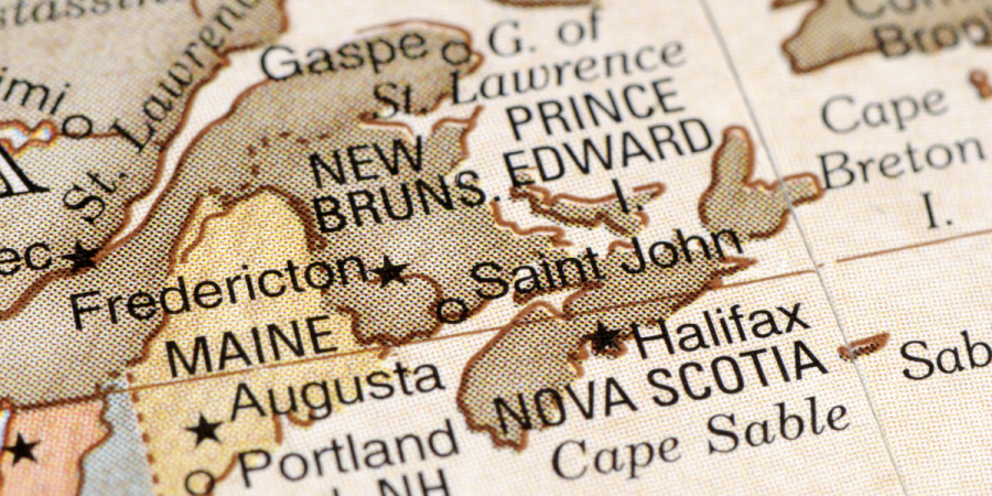 map of nova scotia and new brunswick, ideal provinces for pnp immigration to canada