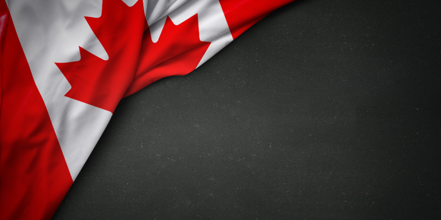 canada flag with red maple leaf best countries to study abroad