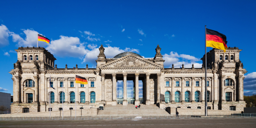 germany flag at reichstag building