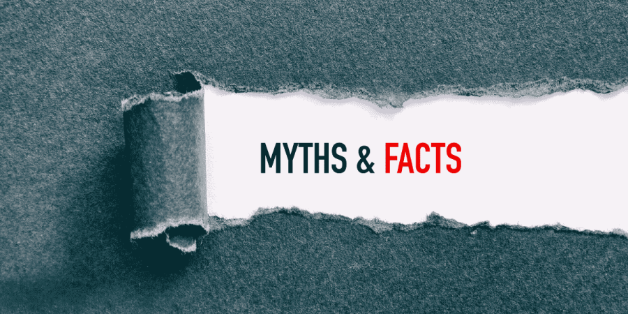 immigration myths vs facts concept with torn paper revealing truth