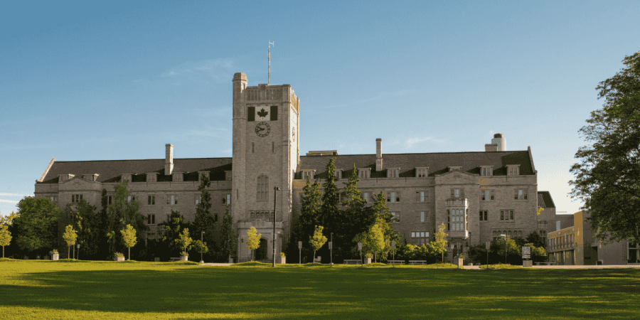 university campus building representing cost of studying in canada