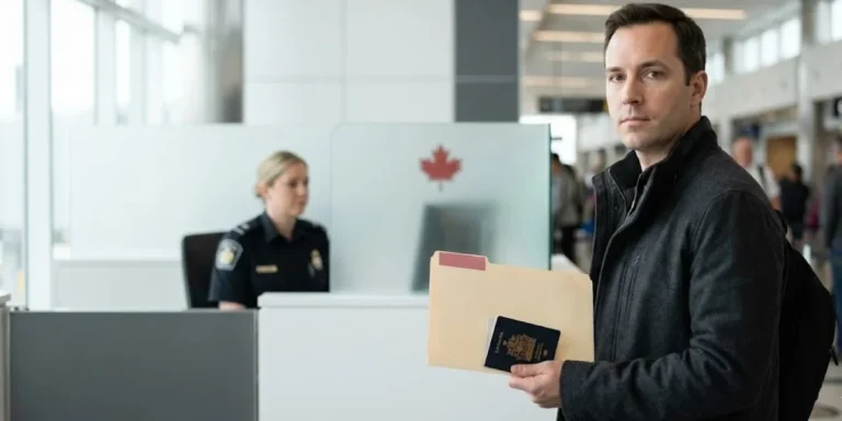 temporary resident permit rules traveler at canada border holding passport and documents